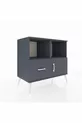 Commode Hyperion 2 étagères, 1 tiroir, 1 porte, Anthracite-Anthracite