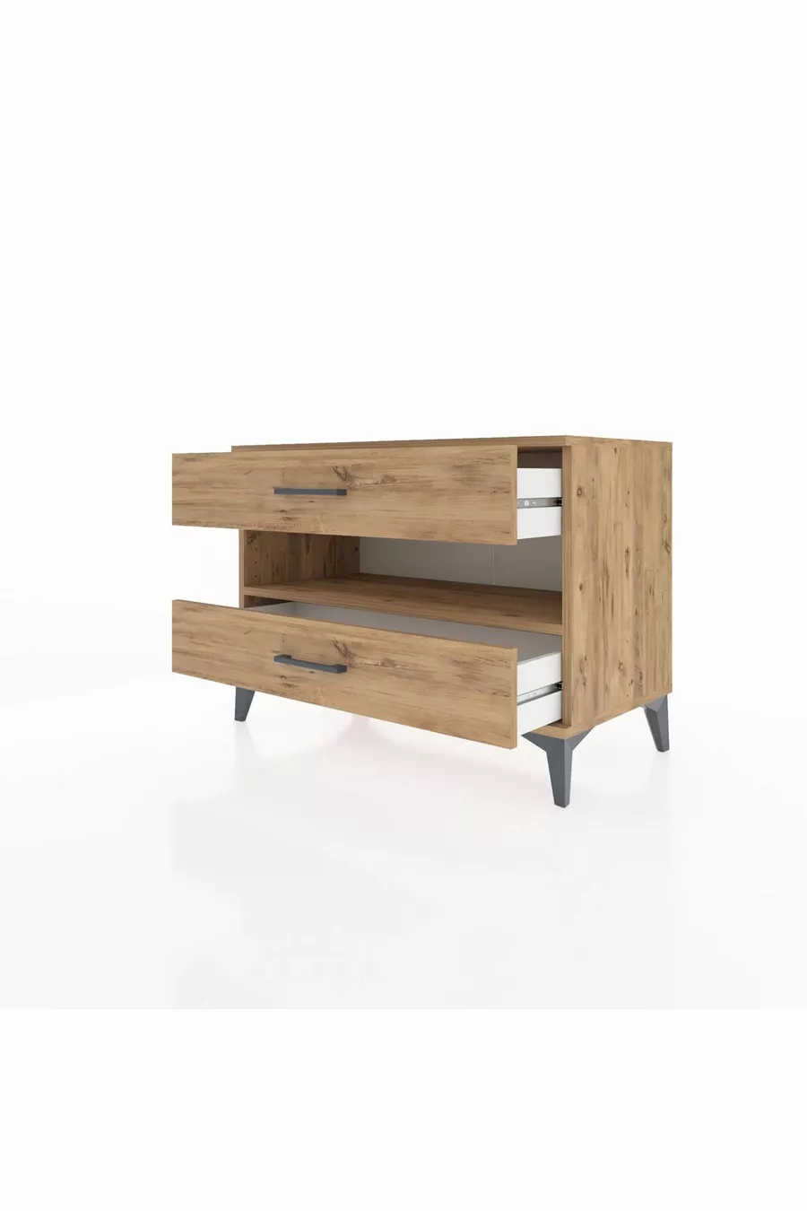 Commode Hyperion à une étagère et 2 tiroirs en pin-pin