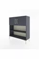 Commode Arges 3 étagères 2 portes Anthracite-Anthracite