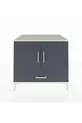 Commode Kronos avec 2 étagères, 1 tiroir et 2 portes, Pierre de Lune-Anthracite
