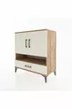 Commode Hyperion 4 étagères, 1 tiroir, 2 portes, pin-jaspe