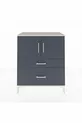 Commode Hyperion avec 2 étagères, 2 tiroirs et 2 portes, Pierre de Lune-Anthracite