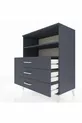 Commode Hyperion 2 étagères 3 tiroirs Anthracite-Anthracite