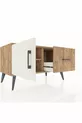 Commode Hyperion à une étagère, un tiroir et une porte, pin-pierre de lave/pin