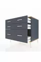Commode Kronos 6 tiroirs Anthracite-Cèdre/Anthracite