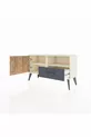 Commode Arges avec 2 étagères, 1 tiroir, 1 porte, couleur Pierre de lune/Pin/Anthracite