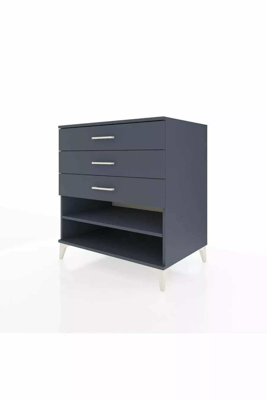 Commode Kronos à une étagère et trois tiroirs Anthracite-Anthracite