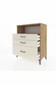 Commode Hyperion Étagère simple 3 tiroirs en pin - pierre de lune