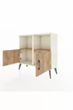 Commode Arges 2 étagères 2 portes Pierre de lune-Pin