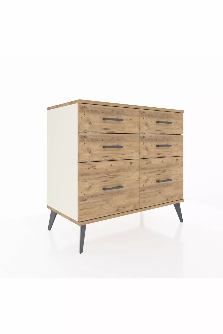 Commode Hyperion 6 tiroirs Pierre de lune-Sapin