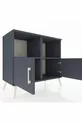 Commode Hyperion 2 étagères 2 portes Anthracite-Anthracite