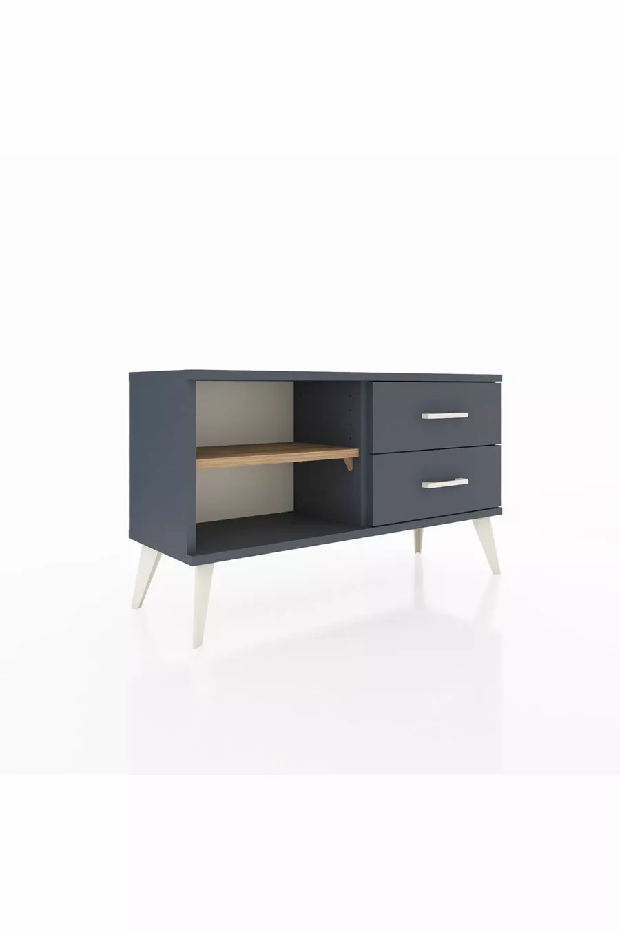 Commode Arges à une étagère et 2 tiroirs Anthracite-Sapin/Anthracite
