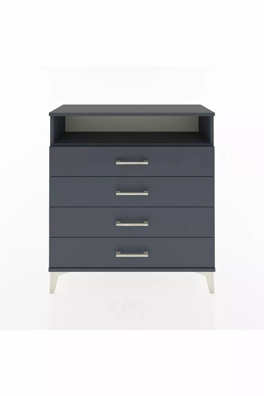 Commode Arges à une étagère et 4 tiroirs Anthracite-Anthracite