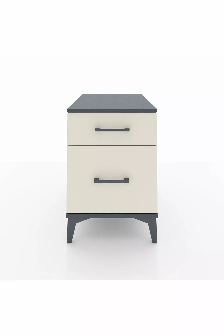 Chevet Kronos avec un tiroir unique Gris anthracite-Sable