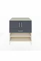 Commode Kronos avec 3 étagères, 1 tiroir et 2 portes, Pierre de Lune-Anthracite