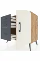 Commode Hyperion avec une seule étagère, 3 tiroirs et une porte, pin-gris/anthracite