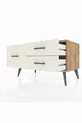 Commode Hyperion 3 tiroirs Pin-Pin/Marbre