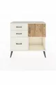 Commode Arges avec une seule étagère, 3 tiroirs et une porte, couleur Pierre de Lune/Pin