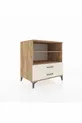 Commode Kronos avec 2 étagères et 2 tiroirs en pin et pierre d'onyx