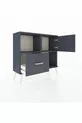 Commode Arges 2 étagères, 1 tiroir, 1 porte, Anthracite-Anthracite