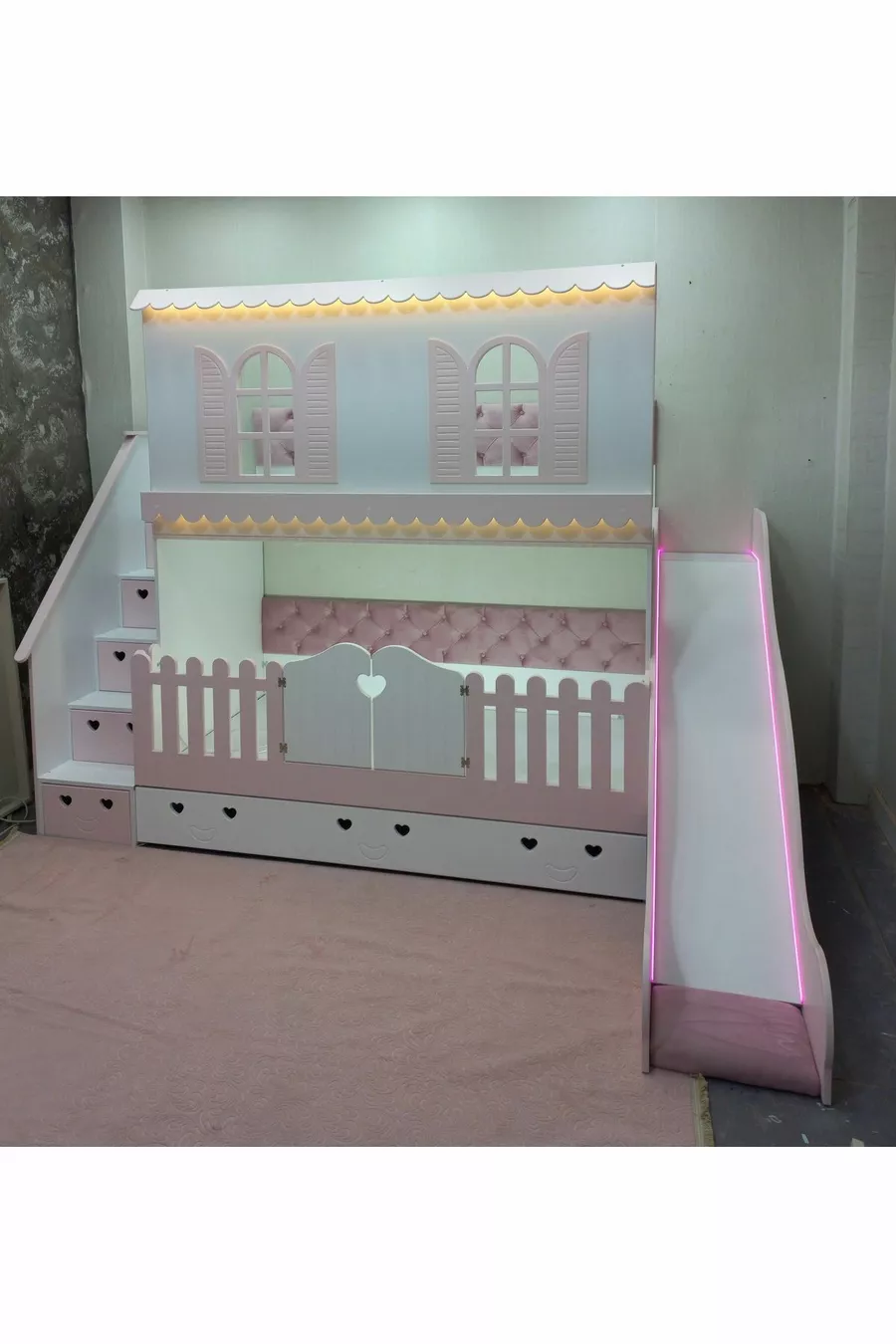 Lit superposé pour enfants avec toboggan Alaçatı