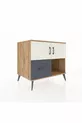 Commode Kronos à 2 étagères, 1 tiroir, 2 portes, pin-gris anthracite
