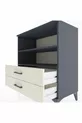 Commode Hyperion 2 étagères 2 tiroirs Anthracite-Pierre de Lune