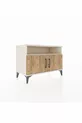 Commode Hyperion 2 étagères 2 portes Pierre de lune-Pin