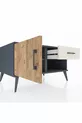 Commode Kronos avec une seule étagère, un tiroir et une porte, anthracite-pin/pierre de rivière