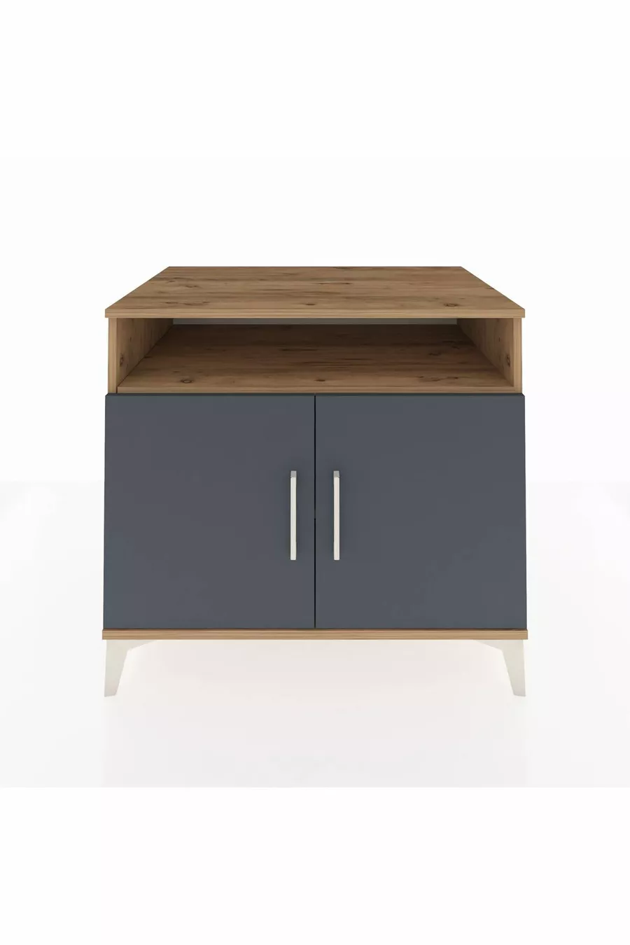 Commode Kronos 2 étagères 2 portes Pin-Anthracite