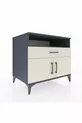 Commode Kronos avec 2 étagères, 1 tiroir et 2 portes, Anthracite-Pierre de lune