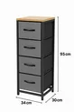 Commode à 4 tiroirs Organisateur pour chambre à coucher Organisateur pour enfants Armoire à jouets en cuir avec tiroirs