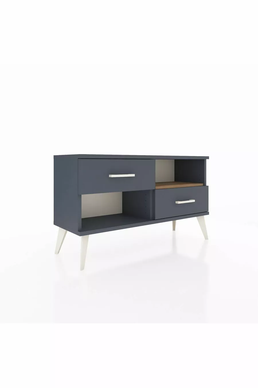 Commode Arges à une étagère et 2 tiroirs Anthracite-Sapin/Anthracite