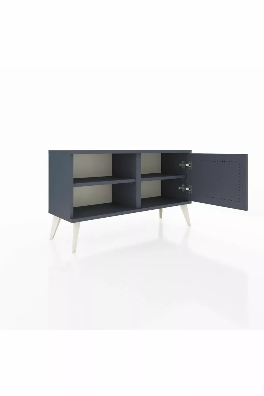 Commode Arges 2 étagères avec 1 porte Anthracite-Anthracite