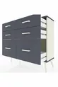 Commode Arges 6 tiroirs Pierre de lune-Anthracite