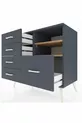 Commode Hyperion 2 étagères 5 tiroirs Anthracite-Sapin/Anthracite