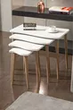 Table d'appoint en bois 4 pièces carrées blanche