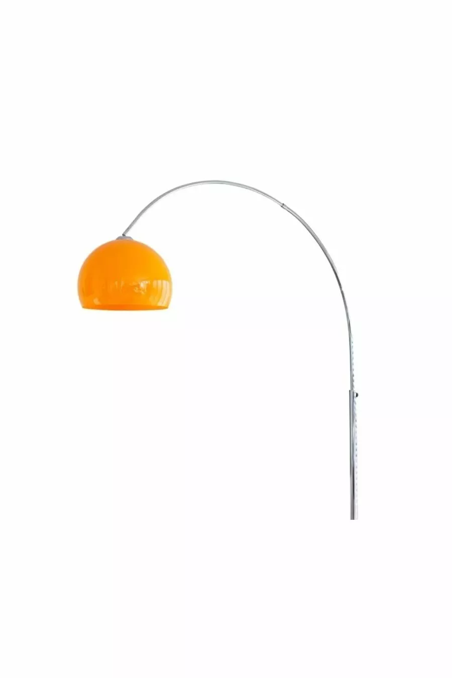 Lampadaire Col de Chameau Orange avec Tête en Métal - chrome