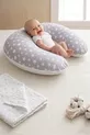 Coussin d'allaitement double face / Coussin de soutien pour bébé, Coussin de grossesse, Tissu en coton, Motif étoiles, Gris