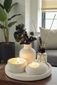 Ensemble-cadeau de 5 pièces sur plateau décoratif : Vase, bougie parfumée, porte-bougie tealight, parfum d'ambiance