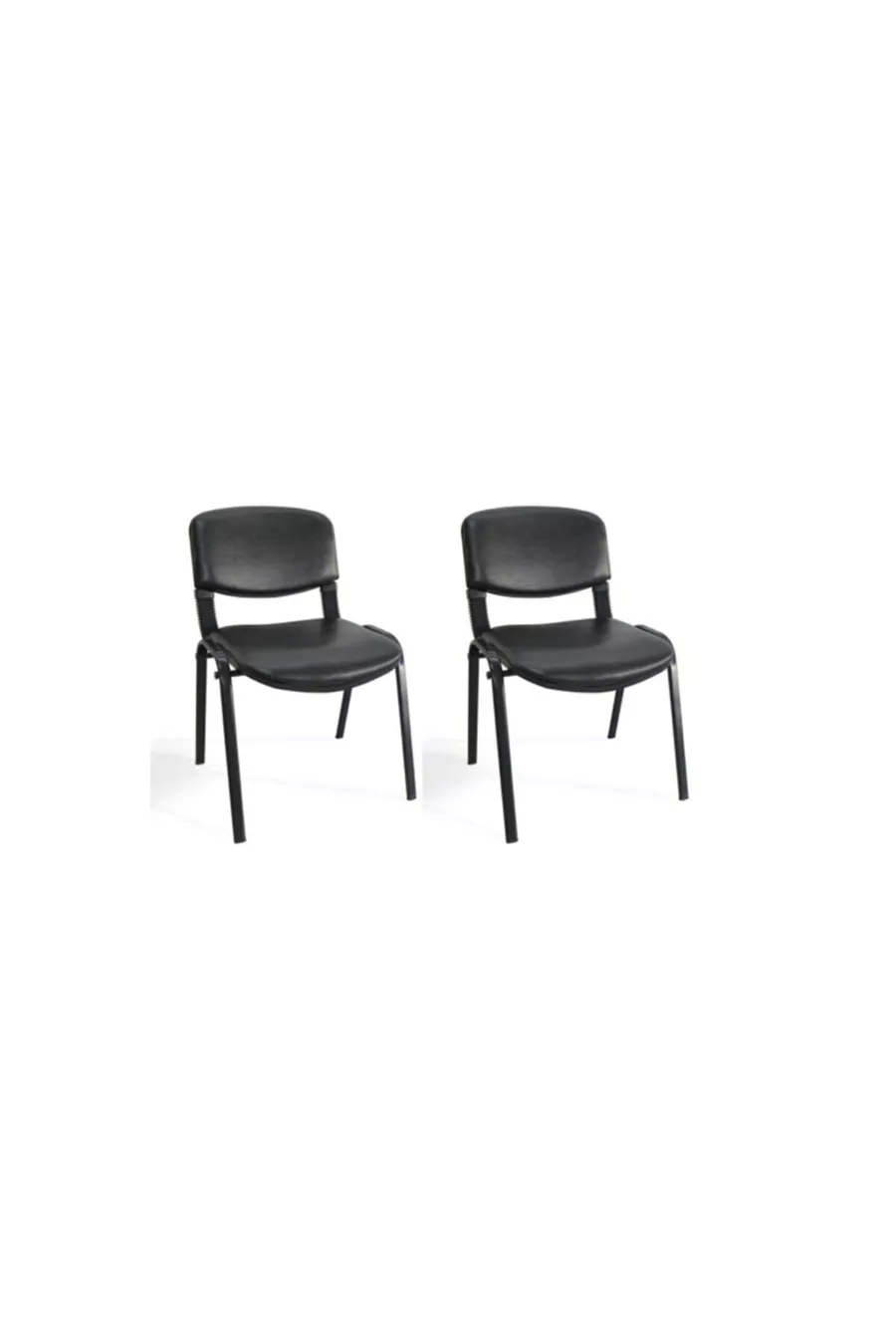 I Office Furniture & Design Fauteuil de bureau noir pour attente des invités 2 pièces 