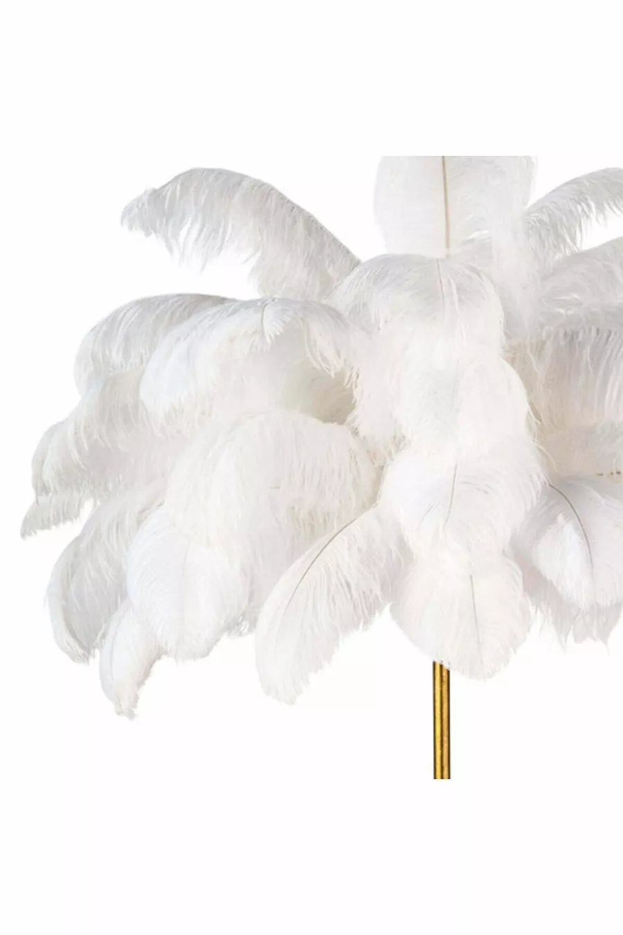 Lampadaire en plume d'autruche