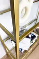 - Étagère décorative Mona Gold Bibliothèque Accessoire Étagère de cuisine Verre transparent