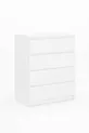 Commode Derinkuyu à 4 tiroirs Chambre à coucher Chambre de bébé Armoire Blanche