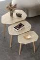 Table gigogne 3 pièces Trio Table d'appoint en bois Table basse Travertin