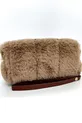 Étui polyvalent en peluche marron YUO – Lunettes, porte-stylo, trousse de maquillage, mini pochette