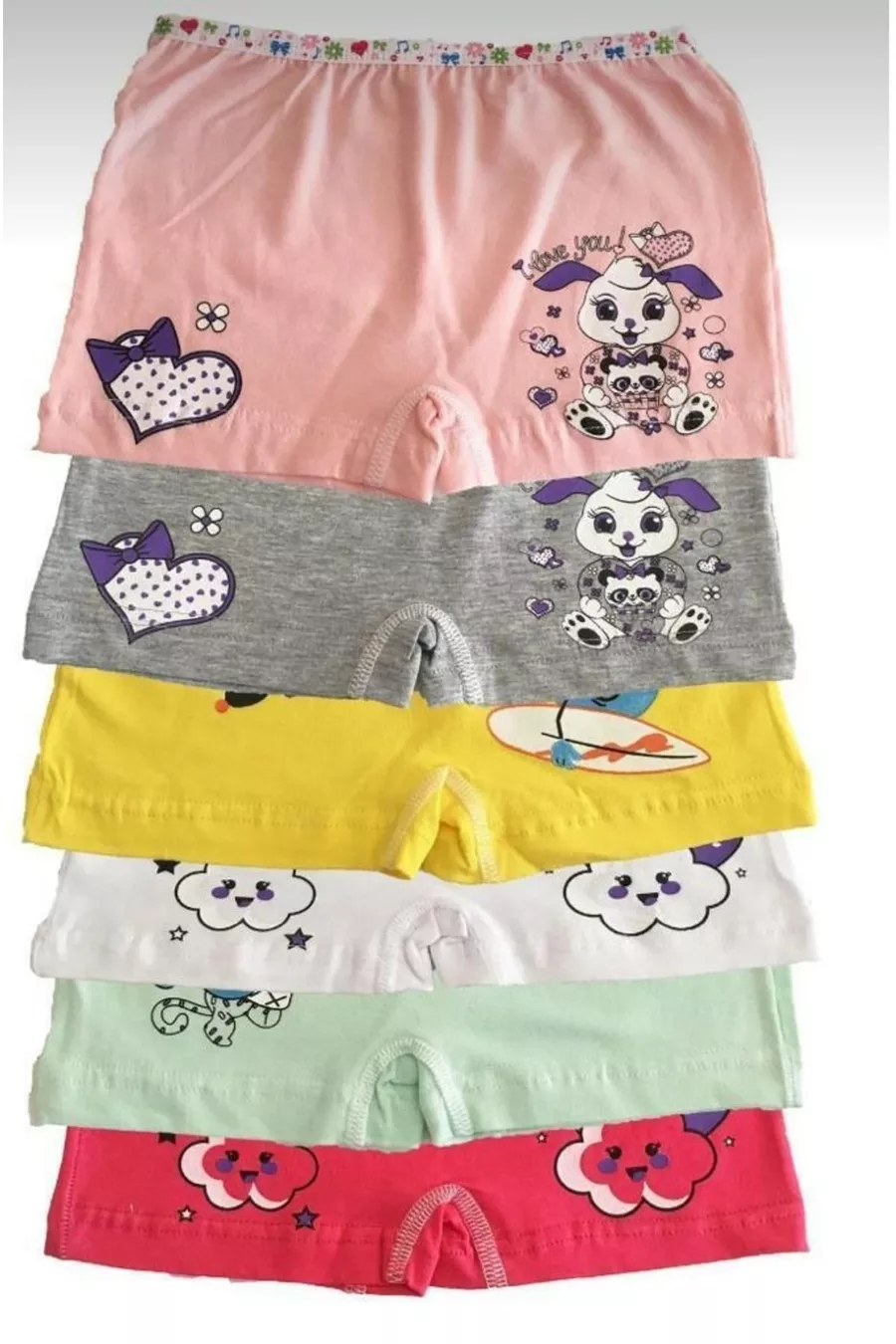 Boxer en coton élasthanne coloré à motifs mixtes pour fille, lot de , 