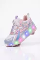 Chaussures de sport confortables pour enfants avec patins et lumière - Sneakers / Jeu de roues amovibles - Poudre