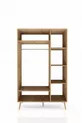 Garde-robe Bali Bohem à 3 portes – Armoire à vêtements avec portes en MDF et tissu jute | Couleur chêne –
