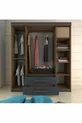 Gm  Nisa Deluxe Armoire 4 portes 2 tiroirs avec miroir
